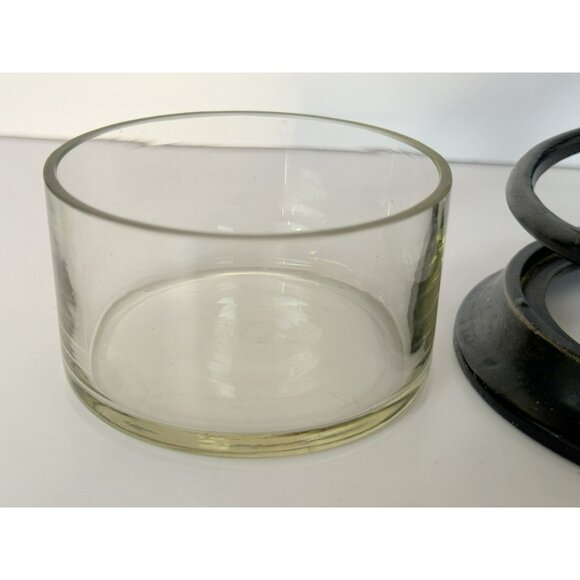 Vintage Metal & Glass Sugar Jam Condiment Jar with Leaf & Berry Lid & Spoon - Picture 6 of 12